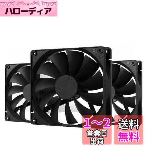 PANO-MOUNTS PCケース用 140MM PWMファン 14cm 25mm厚 4PIN 400~1700rpm 3個入り