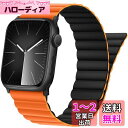 シリコン磁気アップルウォッチ バンド コンパチブル Apple Watch バンド 49mm 45mm 44mm 42mm 41mm 40mm 38mm Ultra2 Ultra シリーズ9 8 7 6 5 4 3 2 1 SE 、強力な磁気閉鎖を備えた調整可能なバンド iWatch用 (42mm/44mm/45mm、オレンジ-ブラック)