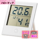 OHM 時計付き温湿度計 ホワイトTEM-200-W