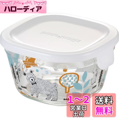 iwaki(イワキ) 耐熱ガラス 密閉容器 シンジカトウ 森の中で 角型 200ml B3200-SNE