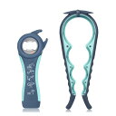 MAEXUS 栓抜き ジャーオープナー 多機能ボトルオープナー 関節炎の 高齢者 向けジャーオープナー 弱い手用 グリップ蓋ツイストグリッパー ブルー + グレ...