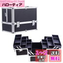 Hapilife メイクボックス PUレザー コスメボックス 化粧箱 大容量 化粧品収納ボックス ショルダー付き 6つトレイ 幅37cm ブラック