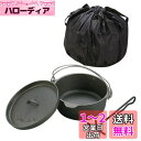 キャプテンスタッグ(CAPTAIN STAG) キャンプ バーベキュー ダッチオーブン セット 鉄鋳物 25cm リッドリフター・収納バッグ付き シーズニング不要 UG-3048