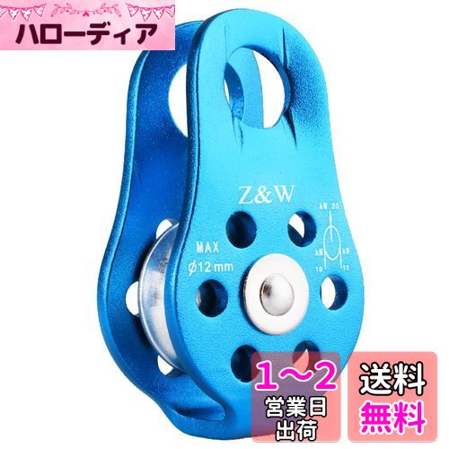 TRIWONDER 20kN クライミング プーリー マイクロ シングルプーリー ローププーリー 固定型 滑車 ワーク レスキュー シングルシーブ (ブルー)