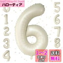 【LEISURE CLUB】誕生日 数字 バルーン 数字6 40インチ 大きい クリームカラー 風船 セット バースデー パーティー デコレーション セット 記...