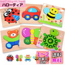 HUAZONTOM 木製パズル パズル モンテッソーリ 動物積み木パズル 6個セット モンテッソーリ教育おもちゃ かわいい 木製 モンテッソーリ 知育玩具 型 はめ パズル 幼児用木製ジグソーパズル 色認知 脳トレ くまちゃん 蝶々 ハチ テントウムシ カメ カー
