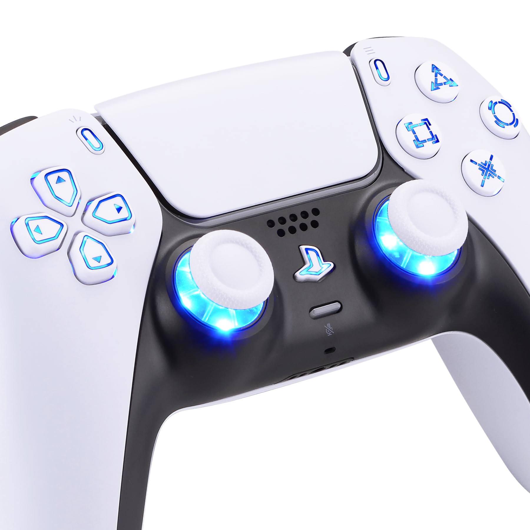 コントローラー本体ではなく、eXtremeRate ps5コントローラー（BDM-030&BDM-040&BDM-050）に対応用ピュアカラー多色発光十字キー＆サムスティック＆シェアオプション＆ホームフェイスボタン、DTF V3 LEDキット【ホワイト】