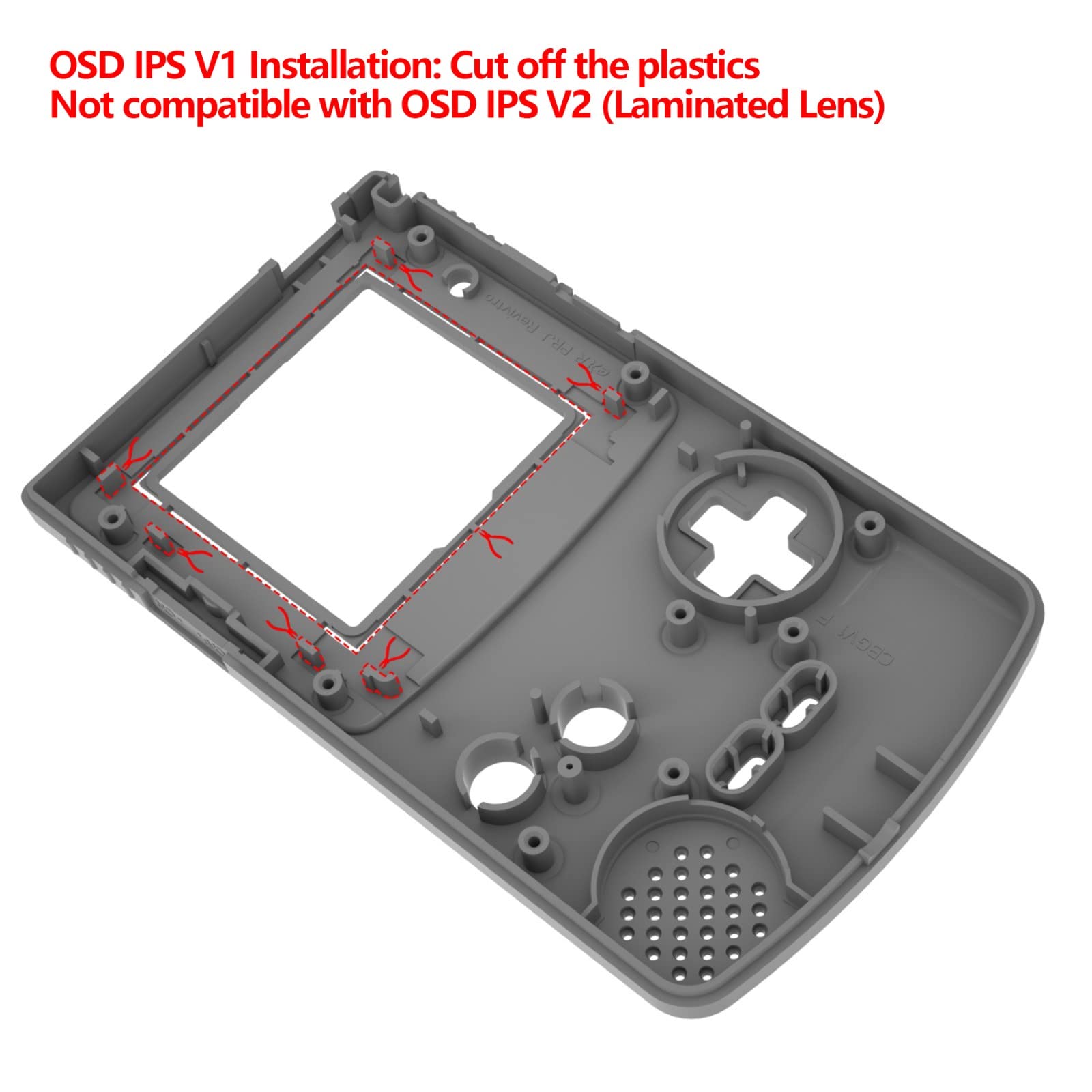 Gameboy Colorに対応用IPSアップグレード済みeXtremeRate交換用シェルフルハウジングカバーボタン付き、GBC OSD IPS & Regular IPS & Standard LCDにも対応します（コンソールやIPSスクリーンは付属していません。）【ブラック】