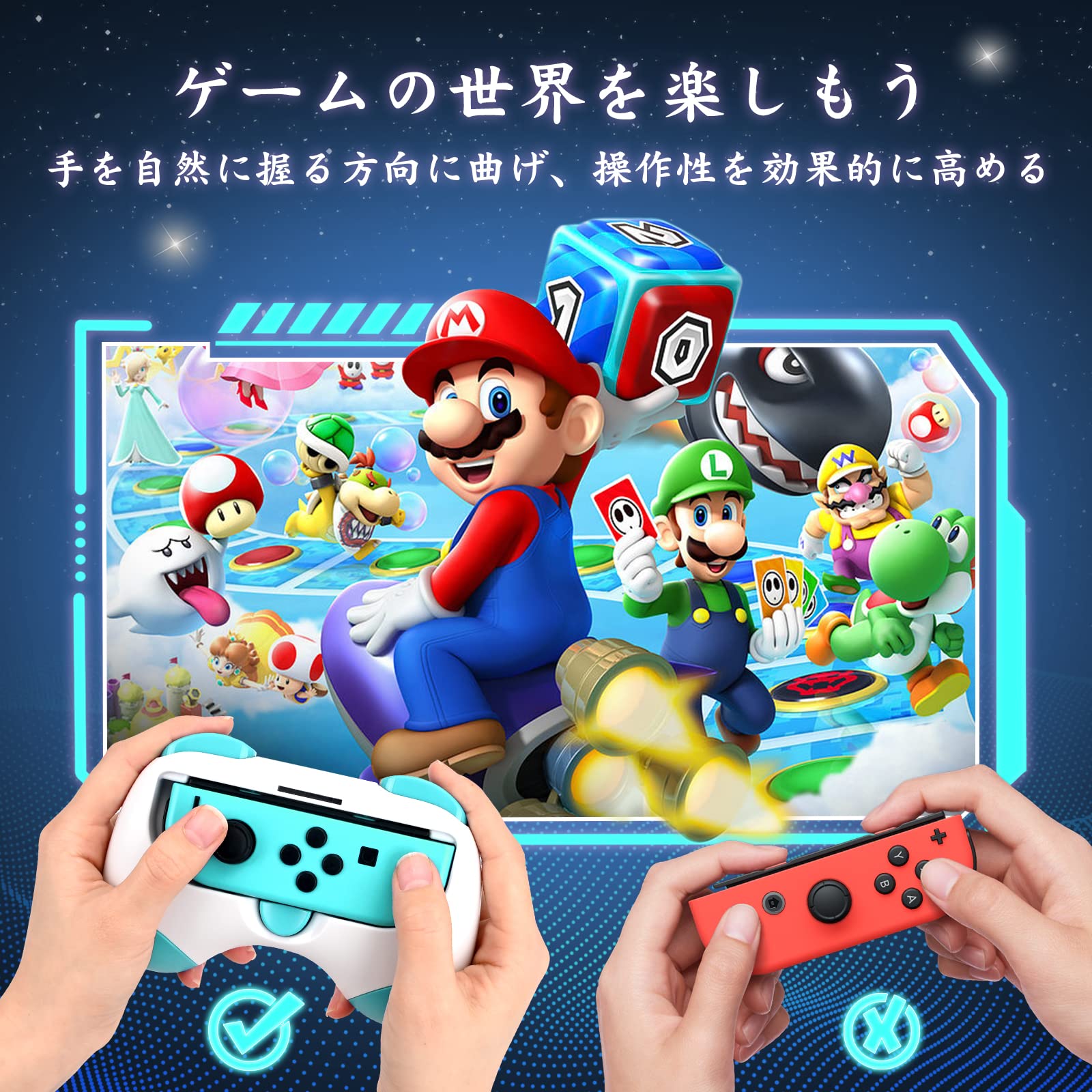 Dlseego Switch/Switch OLEDジョイコングリップ セット Switch Joy-Con ハンドルグリップ コントローラー グリップ Switch OLED/Switch対応 有機ELモデル ジョイコン カバー ジョイコン 保護ケース ジョイコン グリップ 耐衝撃 Switch OLED ハンドルグリップ 2個 (緑&青