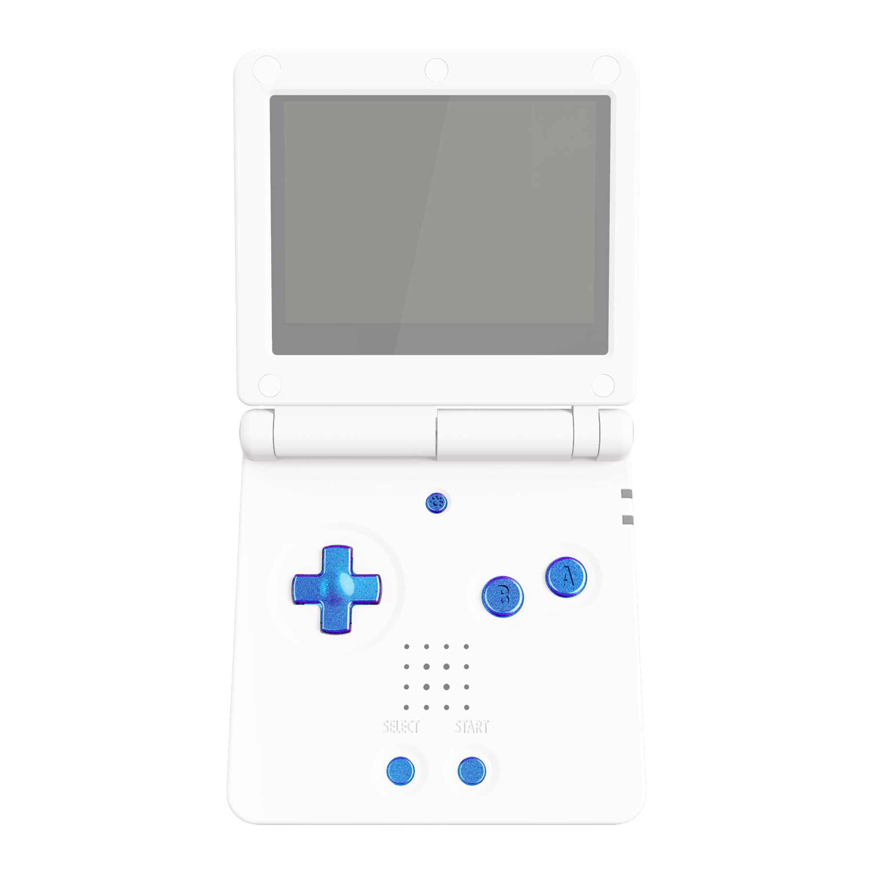 eXtremeRateゲームボーイアドバンスSPコンソールに対応用カスタムボタン部品、GBA SPに対応用光沢のある交換ボタンA B L Rボタン、パワー、オン、オフ、ボリューム や十字キー。本体は付属していません【カメレオンパープルブルー】