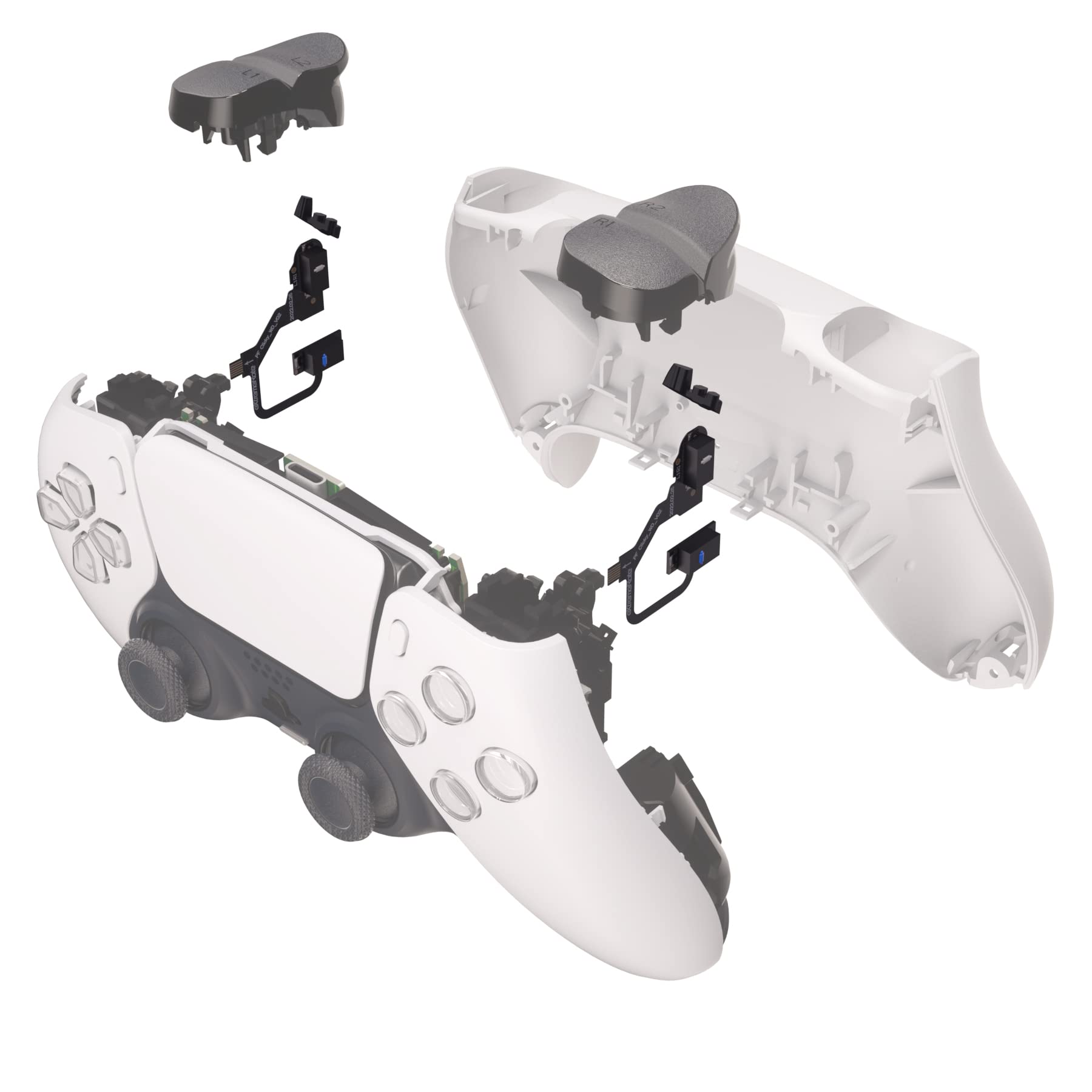 eXtremeRateマイクロスイッチ - ps5コントローラー（モデルBDM-010 & BDM-020）両方に対応用ライトバージョンショルダークリッキーボタン（ps5BDM-030&BDM-040に対応できません）、人間工学に基づいた設計されたマイクロスイッチバンパートリガーボタンマウスクリック