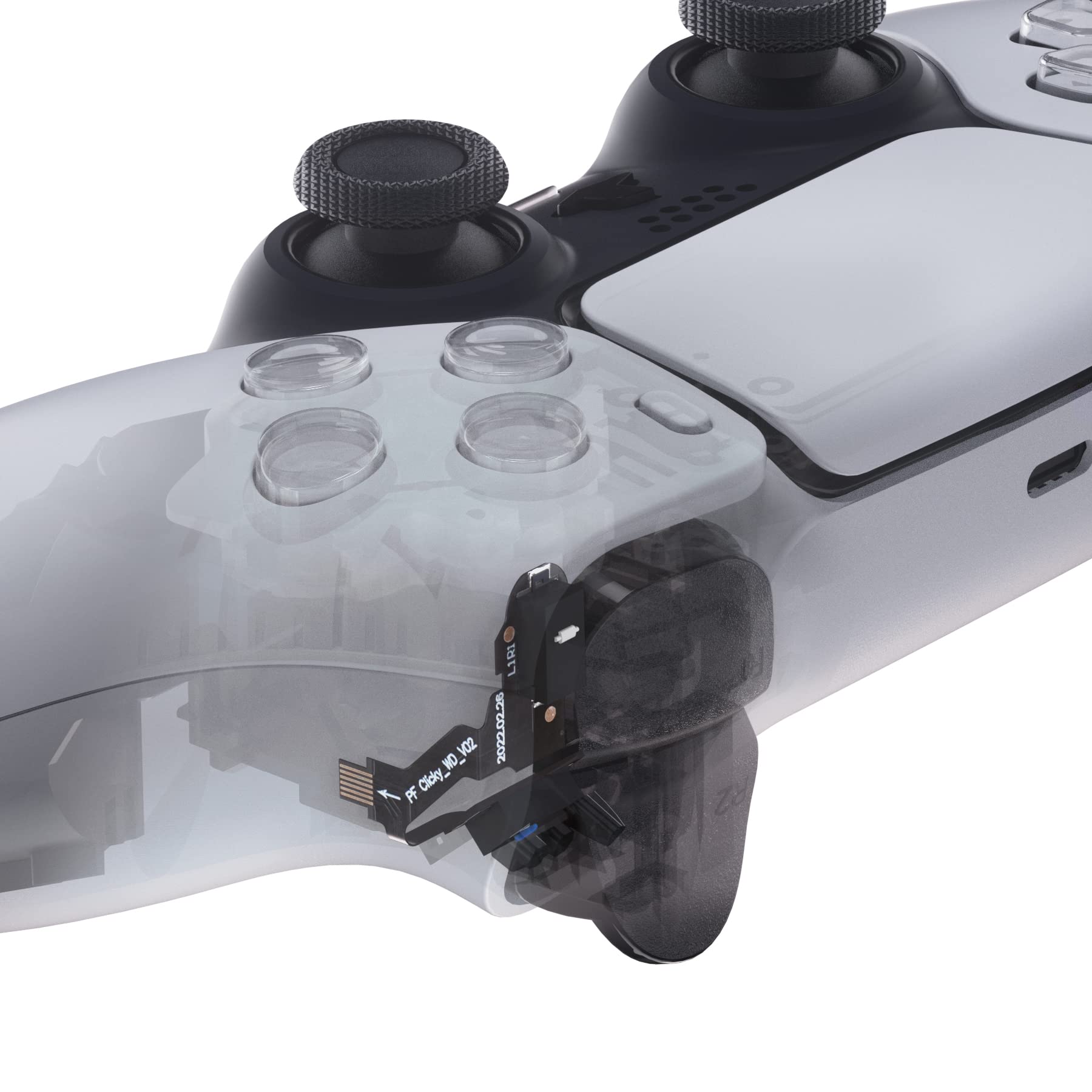 eXtremeRateマイクロスイッチ - ps5コントローラー（モデルBDM-010 & BDM-020）両方に対応用ライトバージョンショルダークリッキーボタン（ps5BDM-030&BDM-040に対応できません）、人間工学に基づいた設計されたマイクロスイッチバンパートリガーボタンマウスクリック