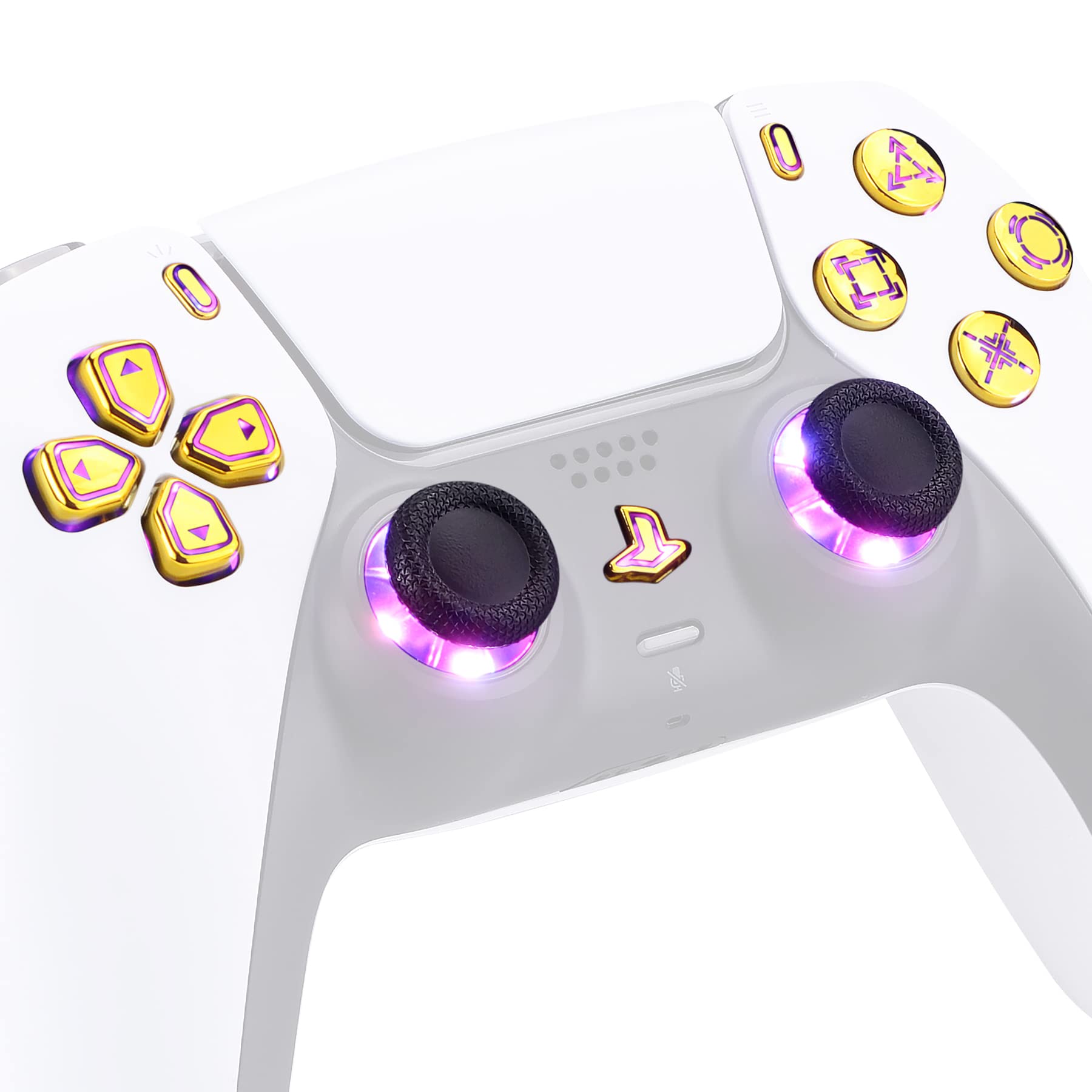 eXtremeRate ps5コントローラー（BDM-010&BDM-020）に対応用マルチカラー発光D-padサムスティックシェアオプション、プレステ5コントローラー用ホームフェイスボタン、 ps5コントローラー光るDTF ledキット、七つの色と九つのモードがあり、コントローラーは含まれていま
