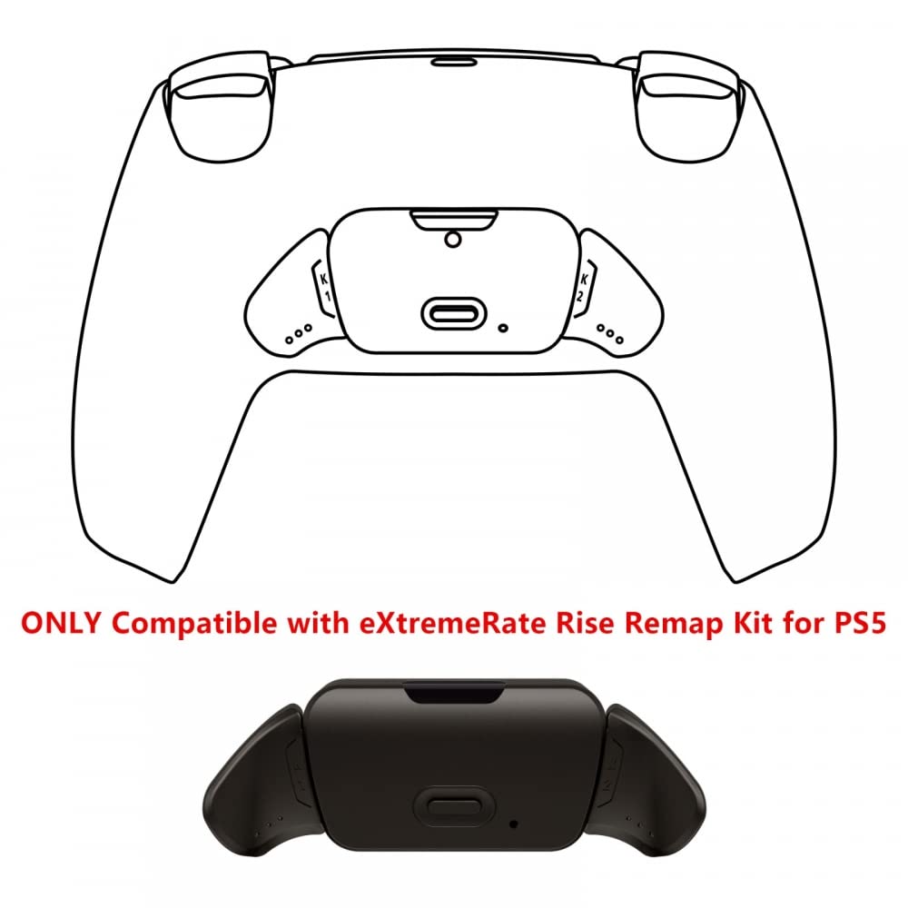 eXtremeRate ps5コントローラー全モデル対応するRISEリマップキット用金属背面ボタンキット、メタルボタンバージョンK1K2ボタンハウジング＆リマップPCBボード -RISE背面シェルとフレックスケーブルは含まれていません【ブラック】
