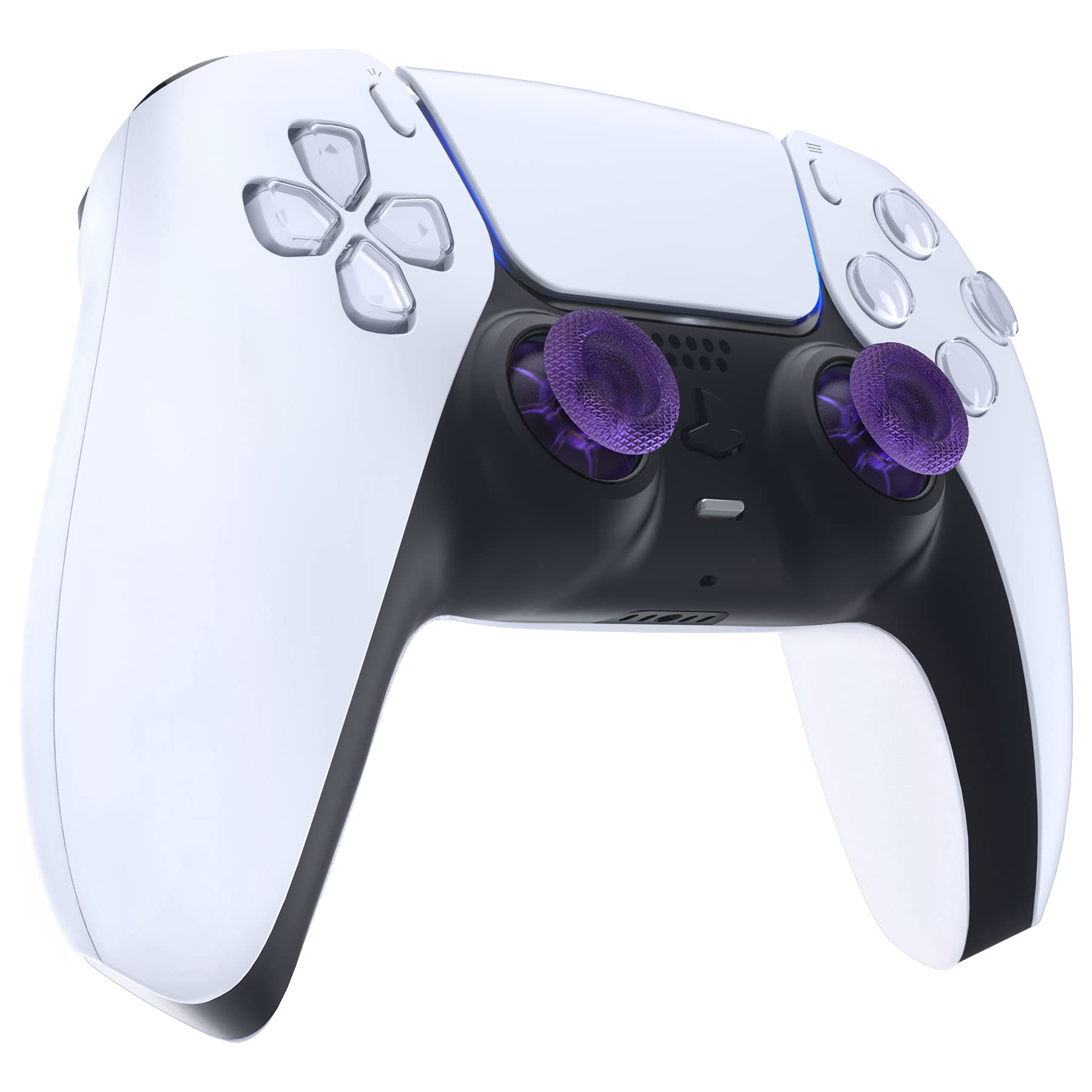 eXtremeRate ps5コントローラーに対応用交換サムスティック（透明素材）、ps4コントローラーに対応用アナログスティック、ps4オールモデルコントローラーに対応用カスタムジョイスティック、コントローラーが含まれていません【クリアパープル】