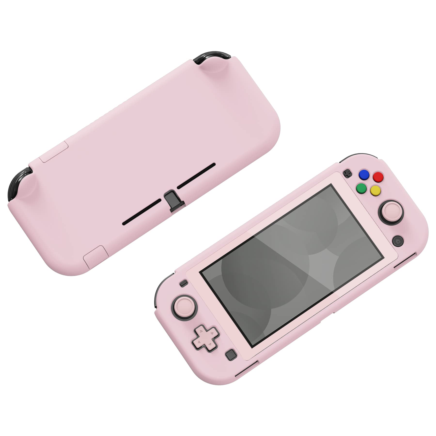 eXtremeRate PlayVital SwitchLiteに対応する保護グリップケース、ホワイトスクリーン保護フィルム＊1付き【チェリーブロッサムピンク】
