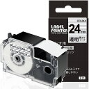 1個 24mm 透明地黒文字 CR-24X と互換性のある カシオ ラベルライター ネームランド テープ (XR-24X) CASIO NAME LAND テー...