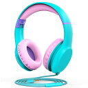 FosPower キッズヘッドフォン 3.5mmレースケーブル付き 子供&ティーン向け 折りたたみ式調節可能なヘッドセット 内蔵マイク付き スマートフォン/PC...