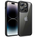 JEDirect iPhone 14 Pro 6.1インチ用 ケース 耐衝撃スマホバンパーカバー ソリッドカラー マットTPUフレーム 傷つけ防止 クリアバック (スペースブラック)(2)