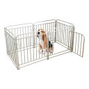 Aikenn 犬 サークル ペットフェンス ペットケージ ペットサークル ドア付き 室内 中型犬 小型犬 猫 小動物用ゲージ 複数連結可能 開けやすい 脱走防止 組立簡単 軽量 持ち運び便利 (ホワイト)