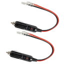 YCIND 車のシガーライター 2個 12V/24V車用 シガーソケット延長ケーブル シガー電源プラグ および配線用シングルヘッド端子 シガープラグDIY電源コード 16AWG純銅線コア LED指示ライト付き 絶縁性よく&耐熱&腐蝕耐え ガラス管ヒューズが付属 (0.45M*2本)