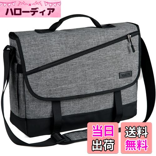 【送料無料】VASCHY ショルダーバッグ 大容量,メンズ メッセンジャーバッグ 15.6インチPC収納 15つの収納ポケット A4 カバン 斜めがけバッグ 軽...