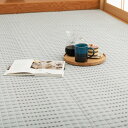 【送料無料】萩原(Hagihara) 洗える い草風カーペット 涼風 グレー 団地間6畳 約255×340cm 上敷き ラグ 子供部屋 保育園 ペット 日本製