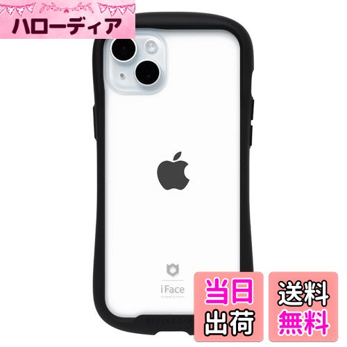 【送料無料】iFace Reflection iPhone 15 Plus ケース クリア 強化ガラス (ブラック)【アイフェイス アイフォン15plus 用 iphone15プラス 用 カバー 韓国 耐衝撃 透明 ストラップホール】