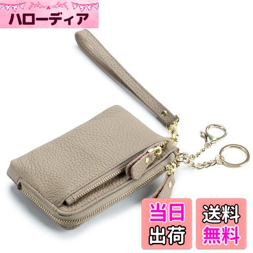 【送料無料】[Bearneko] キーケース レディース 本革 コインケース L字ファスナー ミニ財布 小銭入れ付..