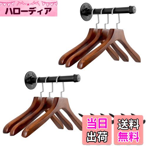 【送料無料】Sumnacon パイプ型 ウォールハンガー 壁掛けラック 衣類ハンガーラック 服掛けラック タオル掛け 壁 ネジ 焼付け塗装 錆びにくい アンティ...