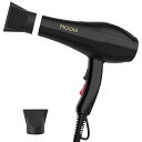 【送料無料】EGEN ヘアドライヤー プロサロン用 業務用/家庭用 【人気 ランキング】大風量2.0m?/分!速乾 2000Wノズル2個セット付き マイナスイオン ドライヤー 6段階温度&風量調節 ブラック Large