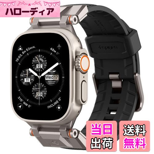 【送料無料】Apple Watch対応バンド 49mm/46mm/45mm/44mm 長さ調整 耐久性 交換ベルト Apple Watch Ultra/Ultra 2/10/9/8/7/6/5/4/SE2/SE デュラプロ・アーマー（ブラック）