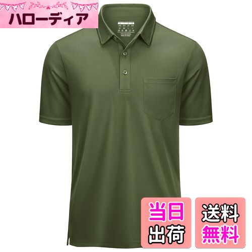 【送料無料】[KEFITEVD] ポロシャツ メンズ 半袖 速乾tシャツ 夏用 作業着 ポリエステルシャツ ポケッ..