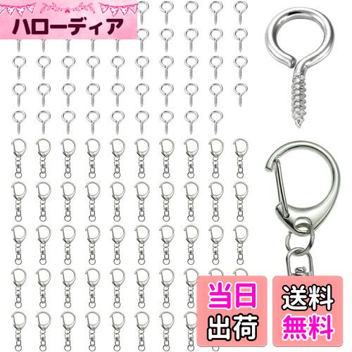 【送料無料】KALOLINNA キーホルダー 金具 100個入 ハンドメイド キーリング アクセサリー ネジヒート..
