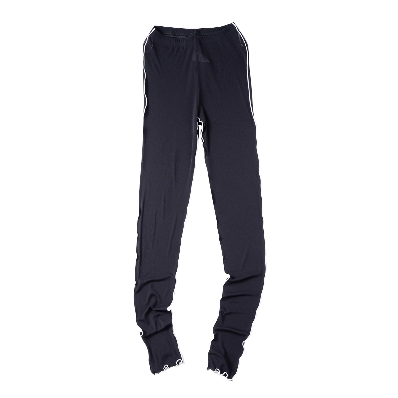 【送料無料】 重ね着スタイル 配色メローシアーレギンスレギンス ロング丈 レディース インナー ボトムス メロウ メッシュ 透け感 くしゅくしゅ 選べるM～3Lサイズ展開 色：ブラック、サイズ：M-L