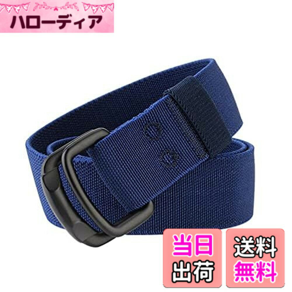 【送料無料】 ベルト メンズ キャンバスベルト レディース GIベルト おおきいサイズ ストレッチ カジュアル 調整可能 ピン式 作業服 プレゼント 4色展開 色：ブルー、サイズ：120cm
