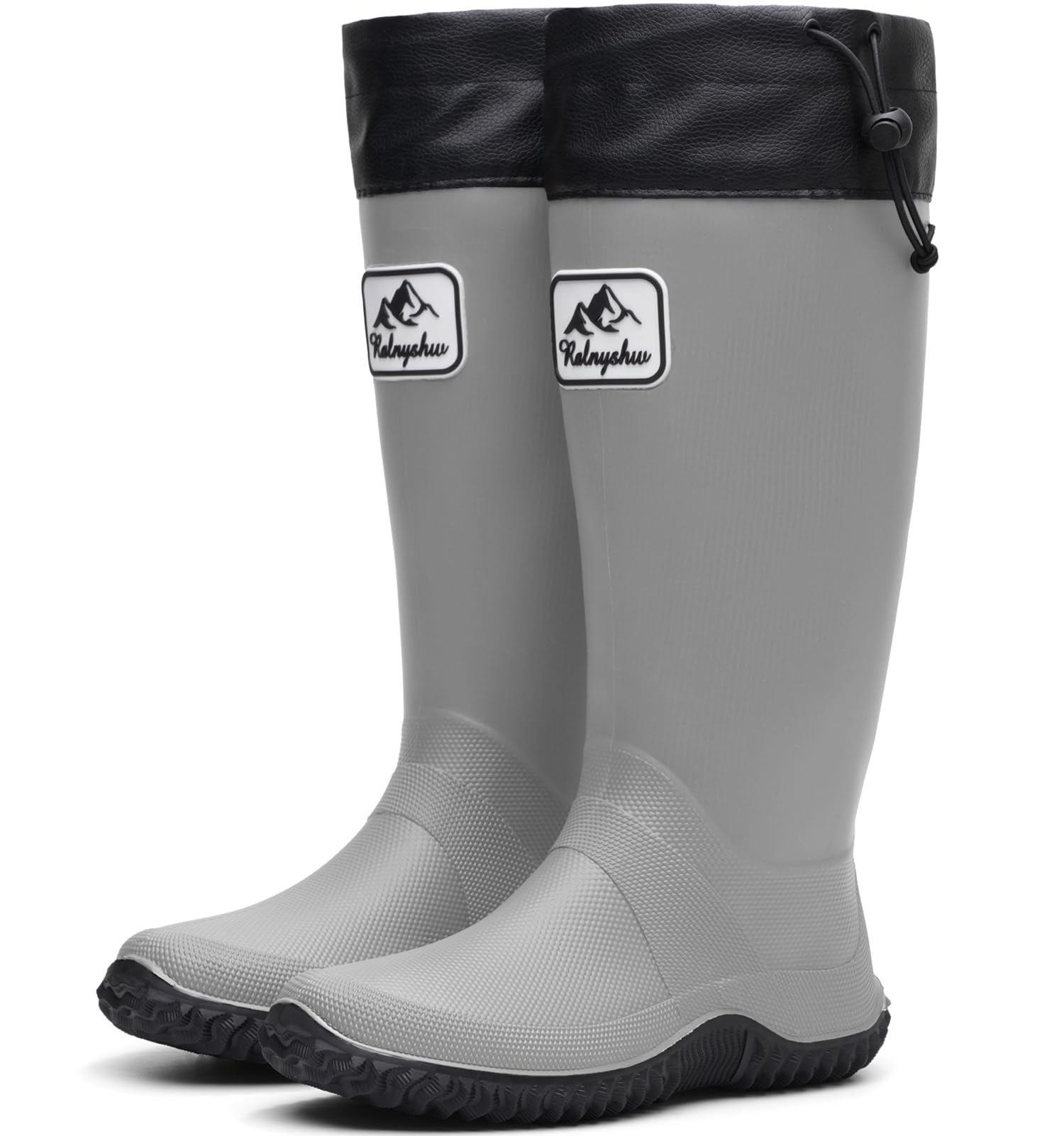 【送料無料】 長靴 レディース 折りたたみ 軽量 レインブーツ メンズ レインシューズ 農作業 梅雨 台風 園芸 釣り 作業 ロングブーツ ガーデニング 靴 持ち運び 色：グレー、サイズ：26.5~27.5 cm