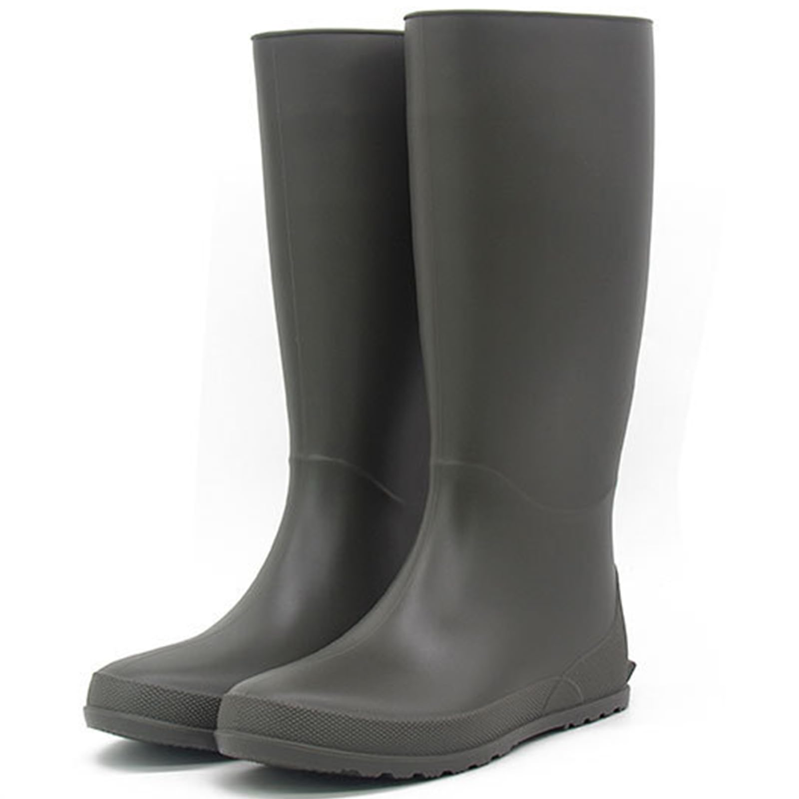 【送料無料】 レインブーツ レディース長靴 ロングブーツ レインシューズ 雨靴 防水 ブーツ ハイカット 梅雨 台風 園芸 釣り 作業用 色：グレー、サイズ：23.5 cm