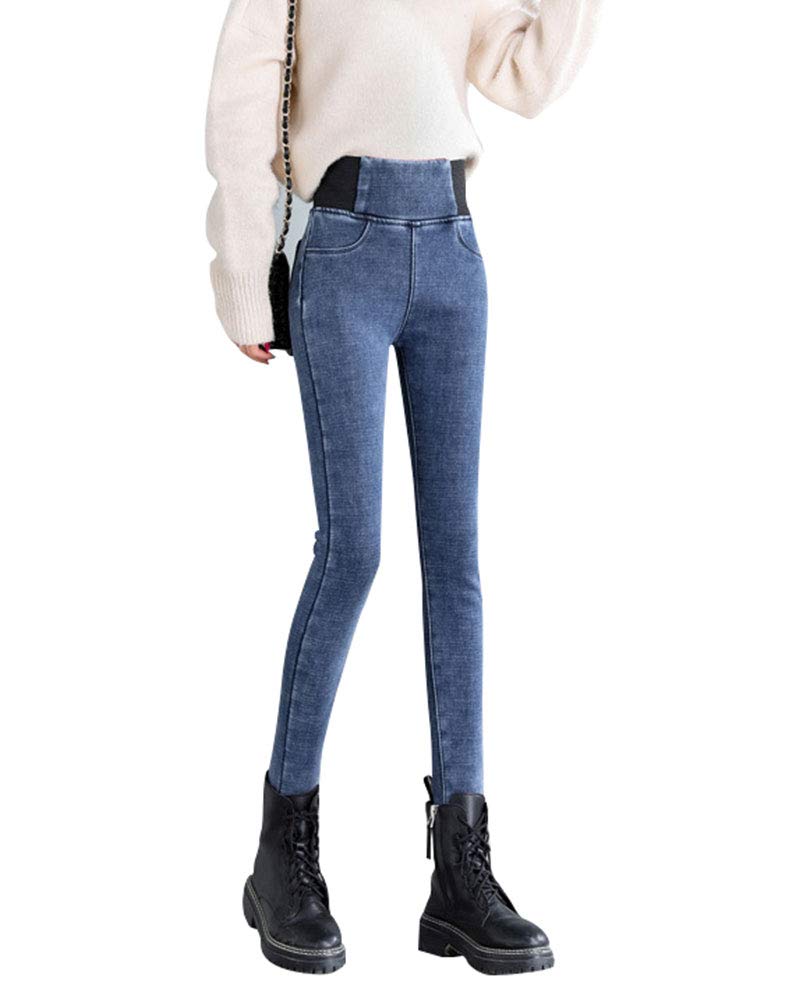 【送料無料】 デニムパンツ ジーンズ レディース ゆったり ストレート ウエストゴム ハイウエスト 体型カバー 着痩せ ブルー ズボン ロングパンツ 色：ハイウエスト- ライトブルー、サイズ：2XL