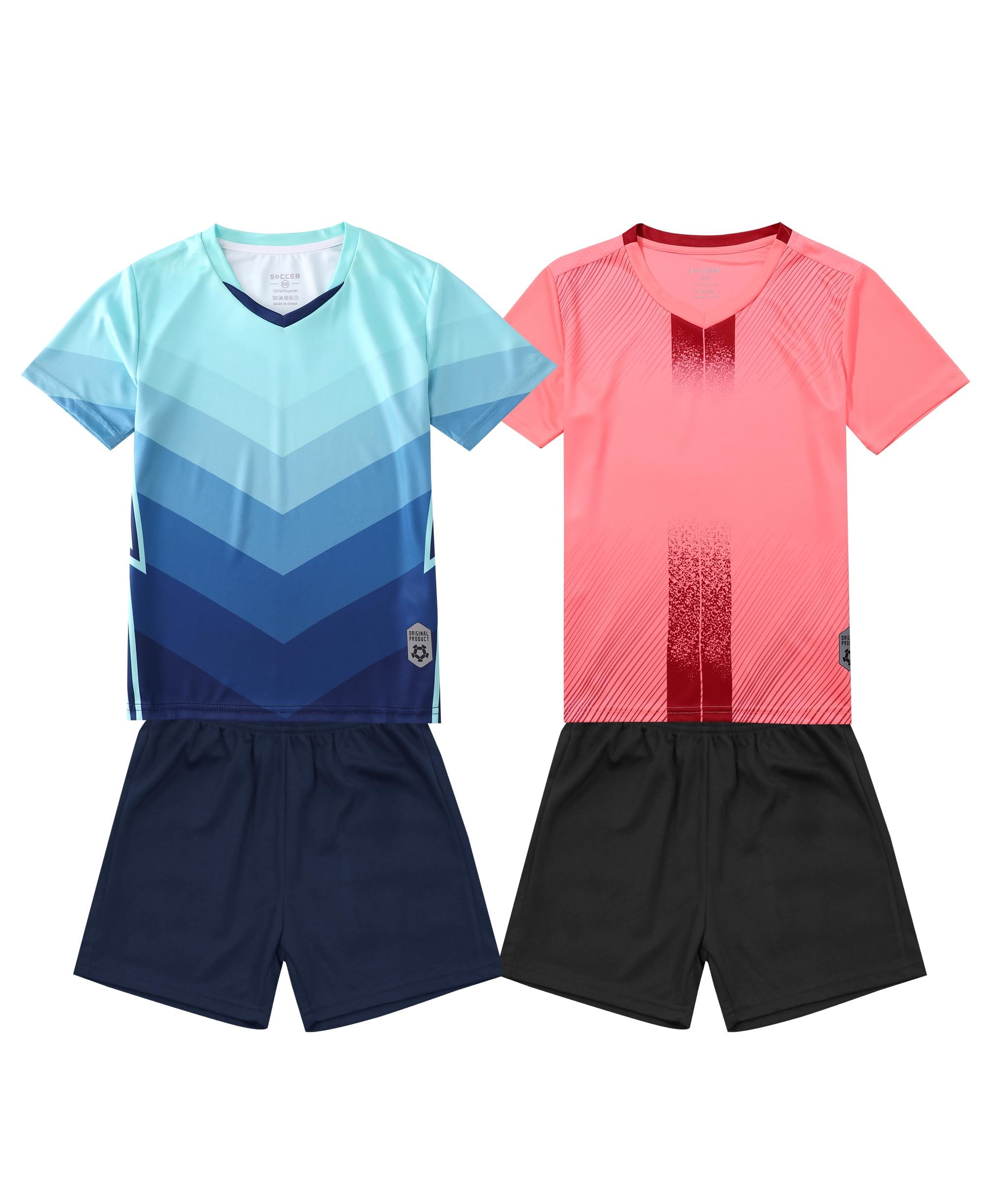 【送料無料】 ボーイズ2パックサッカージャージーとショートセットクイックドライスポーツチームトレー..