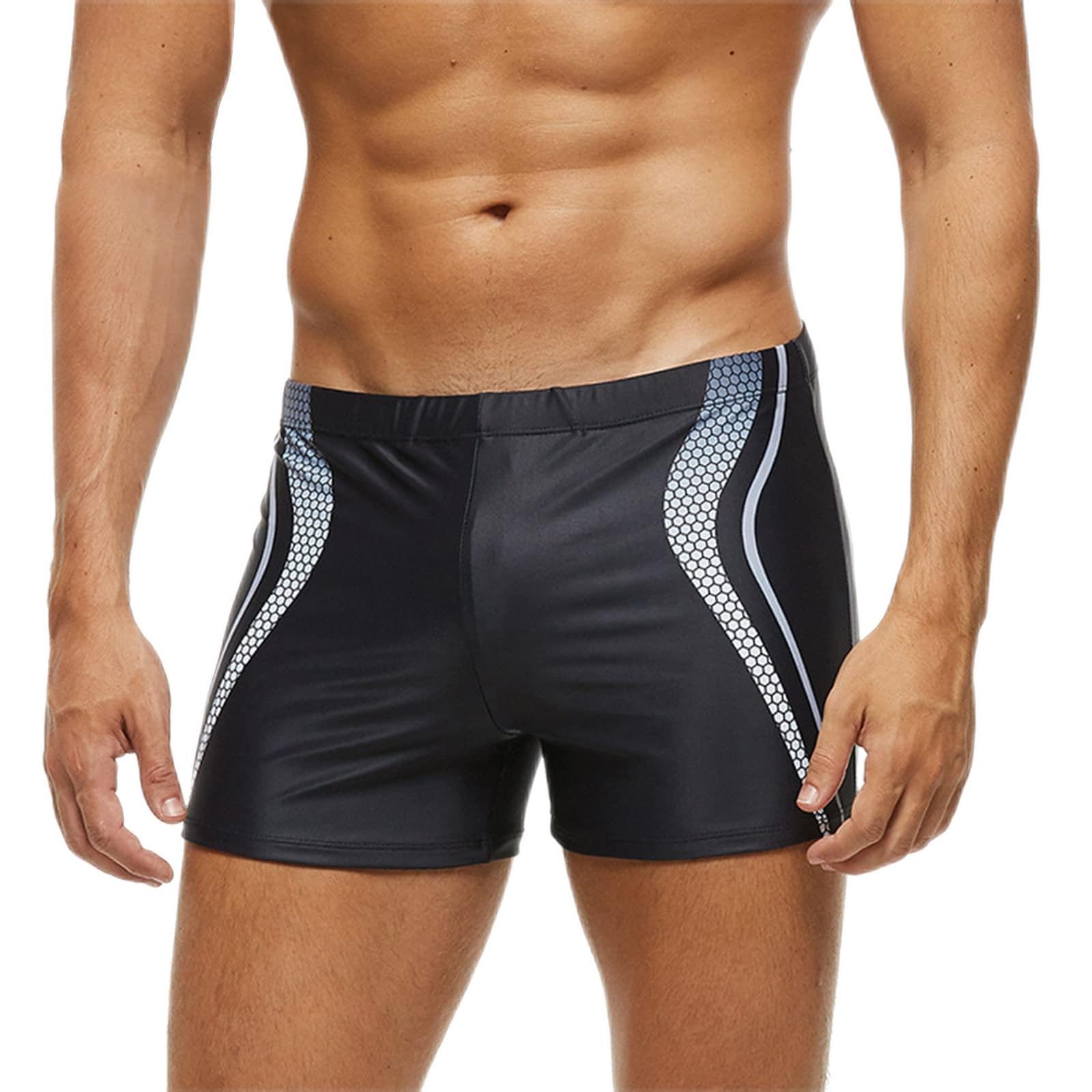 【送料無料】 メンズ 水着 スイムパンツ フィットネス水着 体型カバー 水泳パンツ 競泳水着 海水パンツ サーフパンツ 色：01ブラック、サイズ：M