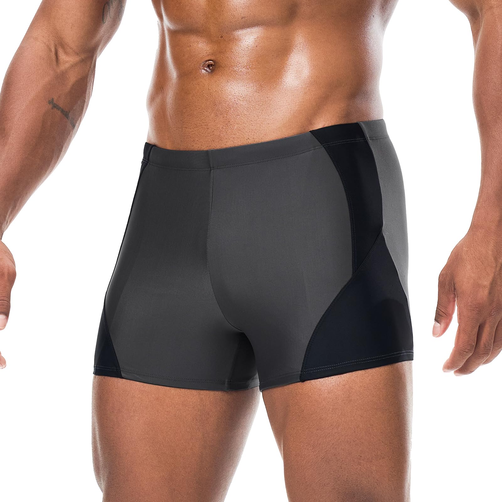 【送料無料】 メンズ 水着 フィットネス 競泳 男性 スイムパンツ フィットネス水着 体型カバー スイムウェア 水泳パンツ サーフパンツ 大きいサイズ 色：グレー、サイズ：XL