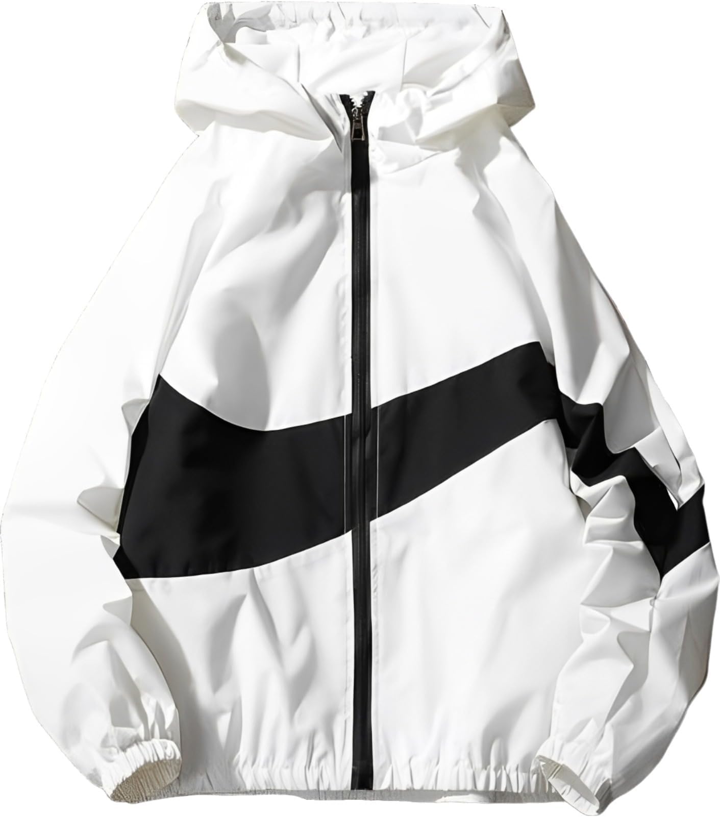 【送料無料】[emptio] [エンプティオ] アウトドア パーカー ジップパーカー ストリート ランニング カジュアル スポーツ フード付き 薄手 色：ホワイト、サイズ：M