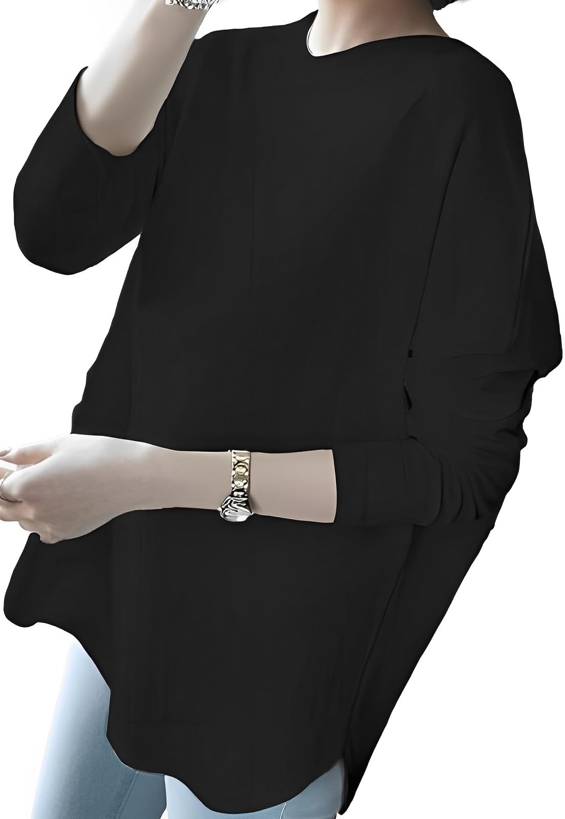 【送料無料】[emptio] [エンプティオ] スリット シンプル シャツ レディース トップス クルーネック 長..