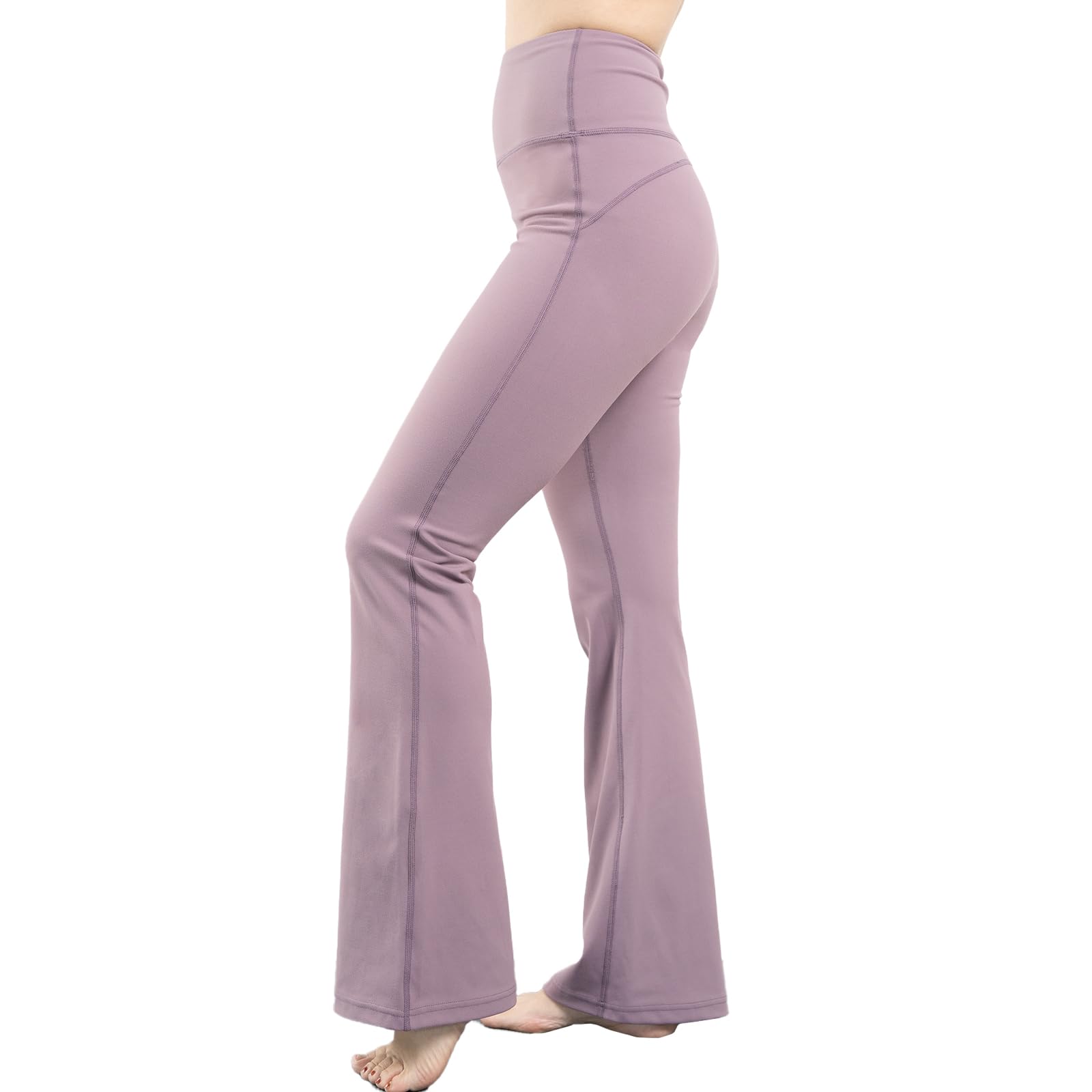 【送料無料】[iito.seasons] フレアパンツ フレアレギンス レギンス ヨガパンツ レディース ヨガ スポーツウェア 10分丈 ハイウエスト 無地 綿 伸縮性 ダンス フィットネス ストレッチ 美脚 吸汗 速乾 快適 着痩せ UVカット 色：パープル、サイズ：M