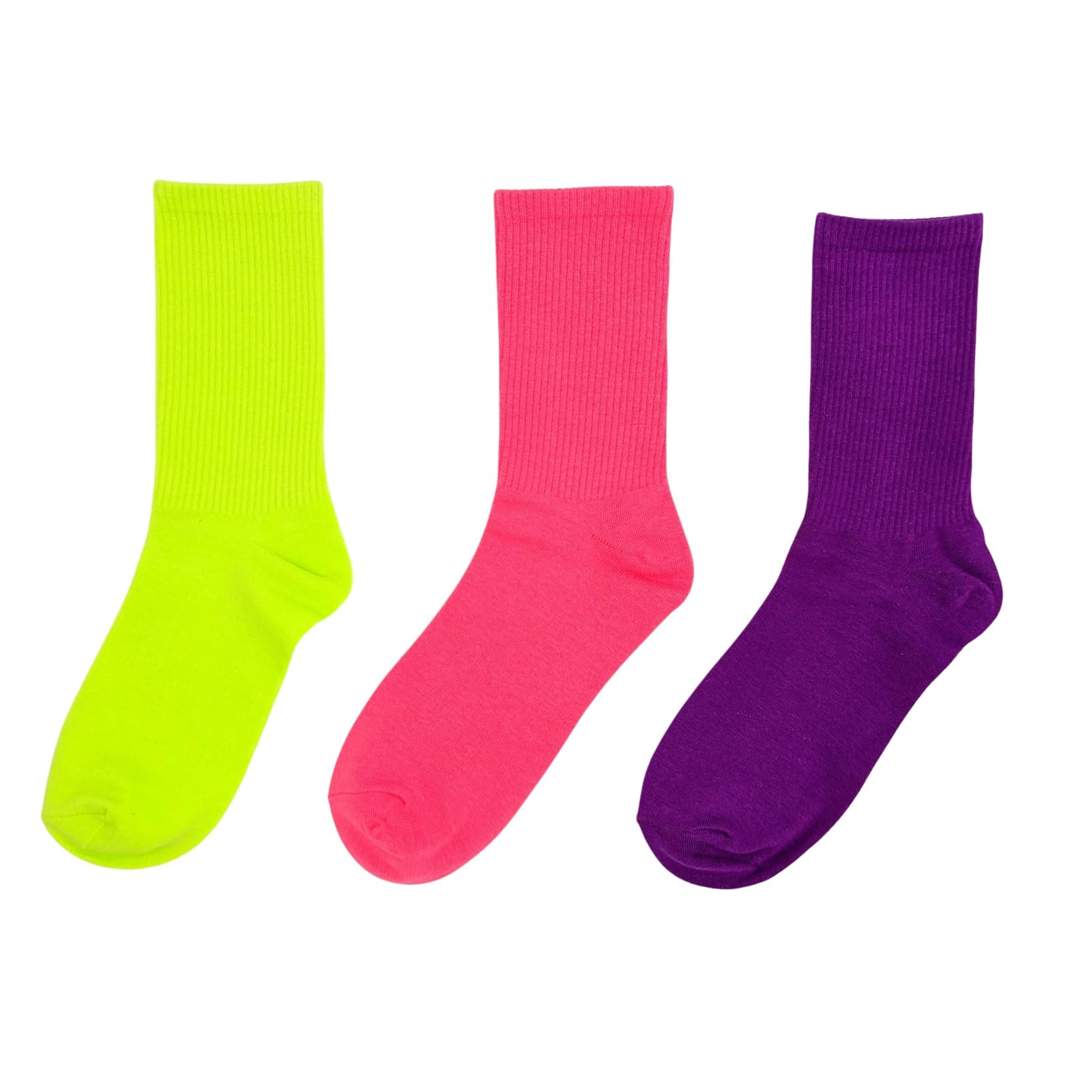 【送料無料】[APOSITV] ソックス レディース ネオンカラー 蛍光 ビビットカラー 靴下 派手 カラフル 無地 色：マルチカラー、サイズ：Free Size