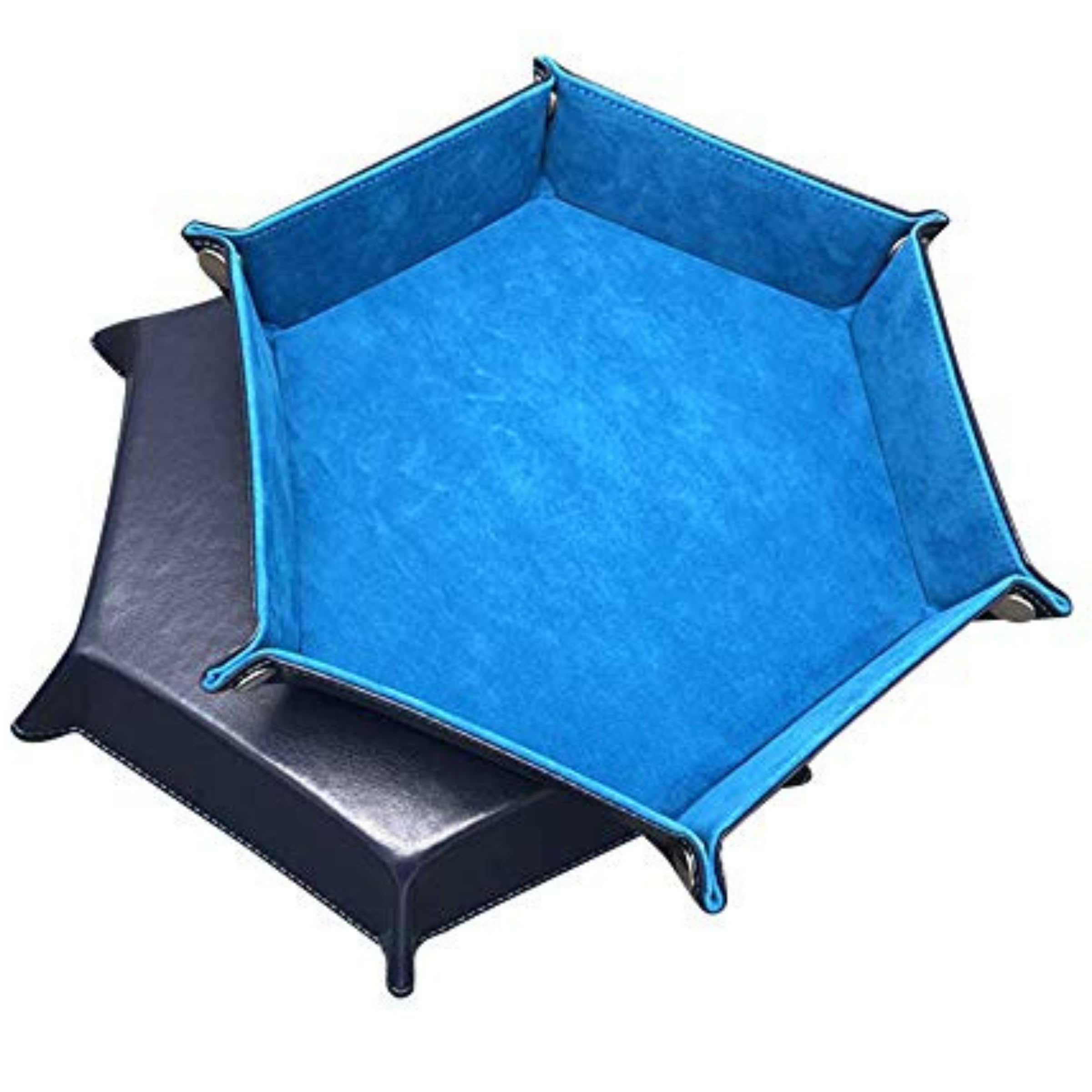 【送料無料】shangmu RPG ダイスゲーム DND と他のストレージの ためのサイコロ レザー 折り畳み式 トレイ 色：ブルー