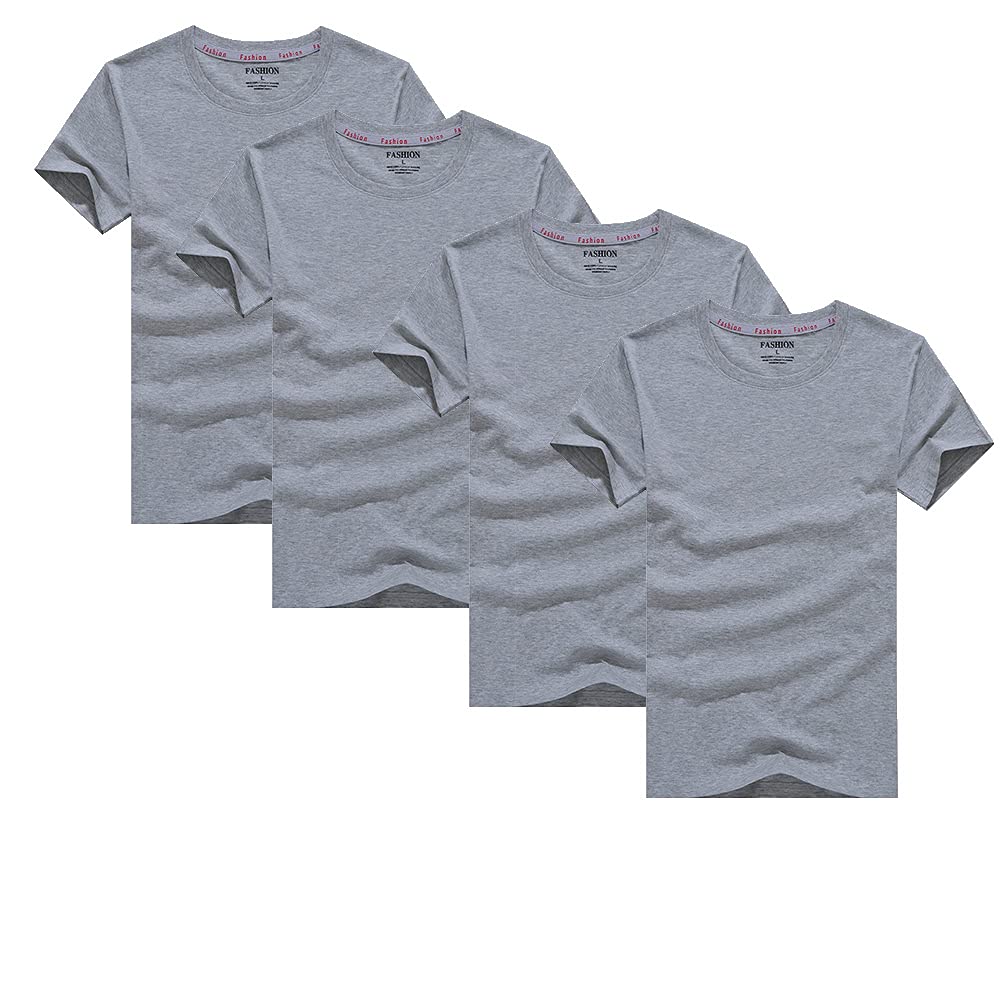 【送料無料】Hisitosa インナーシャツ メンズ 肌着 5枚組 Tシャツ 半袖 クルーネック 防菌防臭 綿100% シャツ 下着 クセになる肌触り 色：グレー 4枚組、サイズ：M