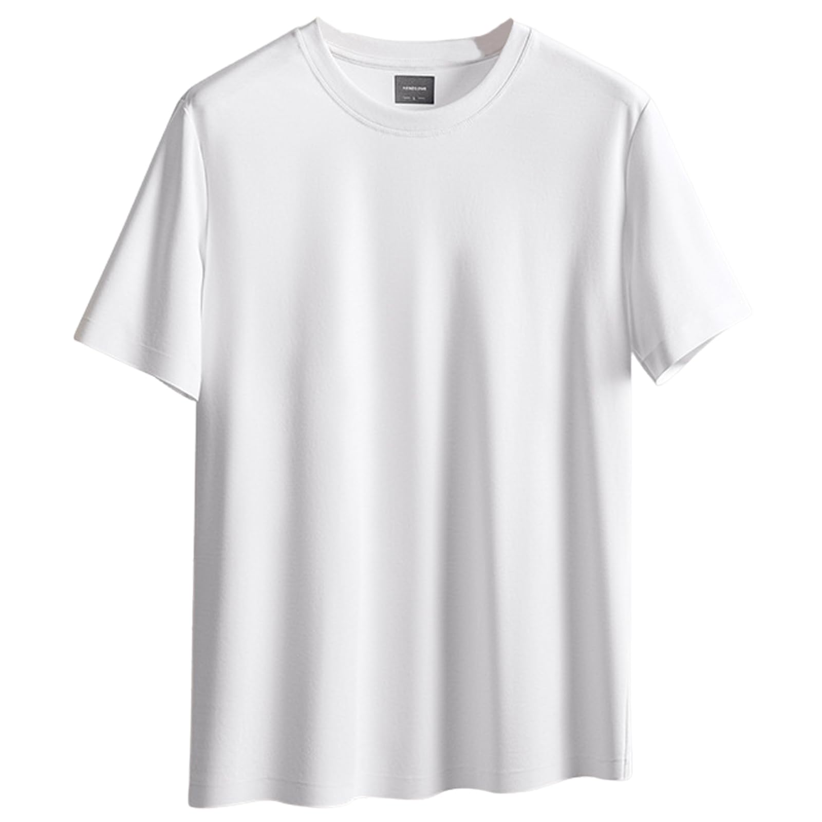 【送料無料】Hisitosa tシャツ メンズ 半袖 夏用 涼しい トレーニングウェア 無地 接触冷感 ジムtシャツ ストレッチ 吸汗速乾 インナー 肌着 汗染み防止 抗菌防臭 夏服 色：ホワイト、サイズ：XL