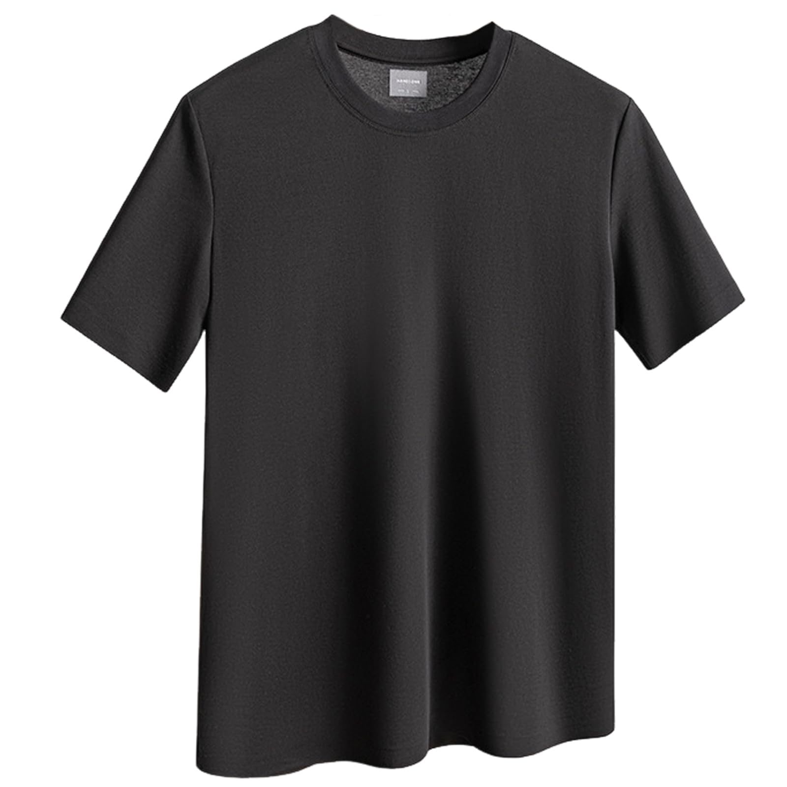 【送料無料】Hisitosa tシャツ メンズ 半袖 夏用 涼しい トレーニングウェア 無地 接触冷感 ジムtシャツ ストレッチ 吸汗速乾 インナー 肌着 汗染み防止 抗菌防臭 夏服 色：ブラック、サイズ：M